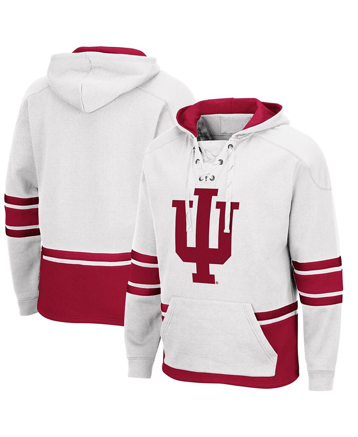 

Мужской белый пуловер с капюшоном Indiana Hoosiers на шнуровке 3.0 Colosseum