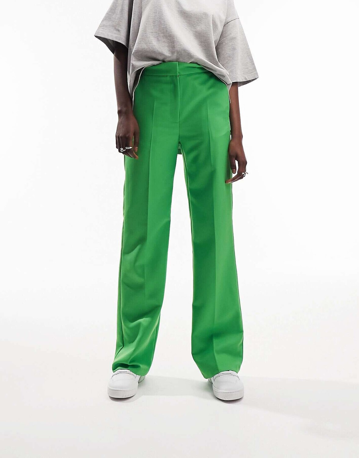 

Ярко-зеленые прямые брюки ASOS, Зеленый