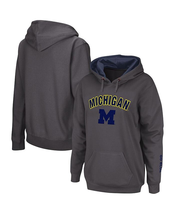 

Женские угольные кроссовки Michigan Wolverines Arch & Толстовка с логотипом Colosseum, серый