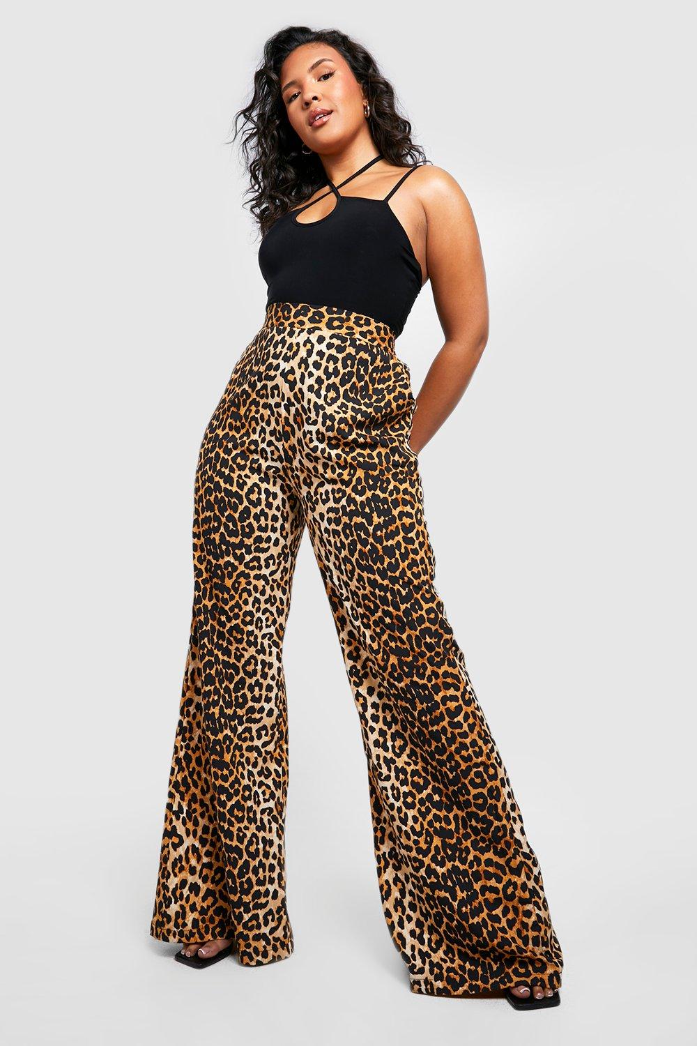 Широкие брюки plus с леопардовым принтом Boohoo, коричневый