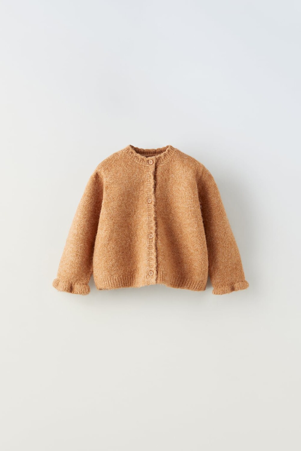 

Трикотажный кардиган с оборками ZARA, апельсин