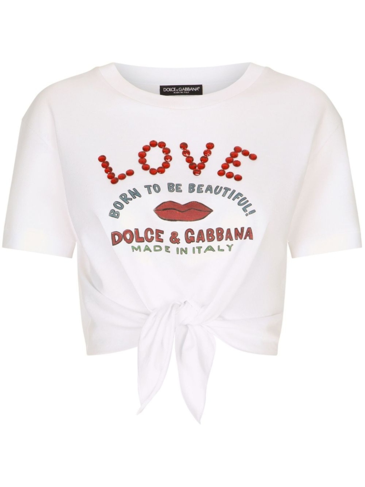 

Dolce & Gabbana футболка с завязками и логотипом, белый