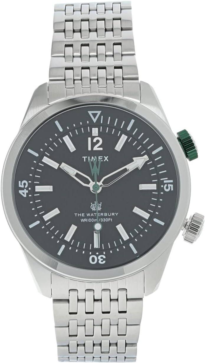 

Часы 41 mm Waterbury Diver Quartz 3-Hand Bracelet Watch Timex, цвет Silver