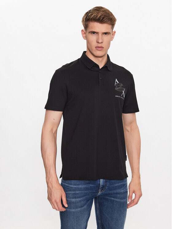 

Рубашка поло стандартного кроя Armani Exchange, черный
