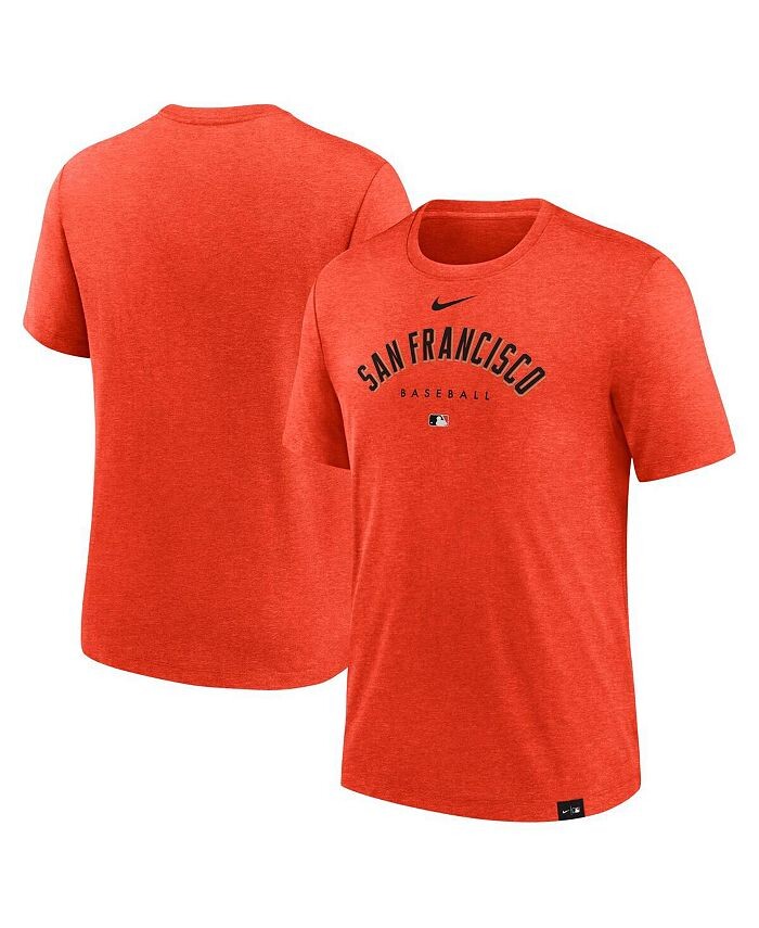 

Мужская футболка Heather Orange San Francisco Giants Authentic Collection Early Work Tri-Blend Performance Nike, оранжевый