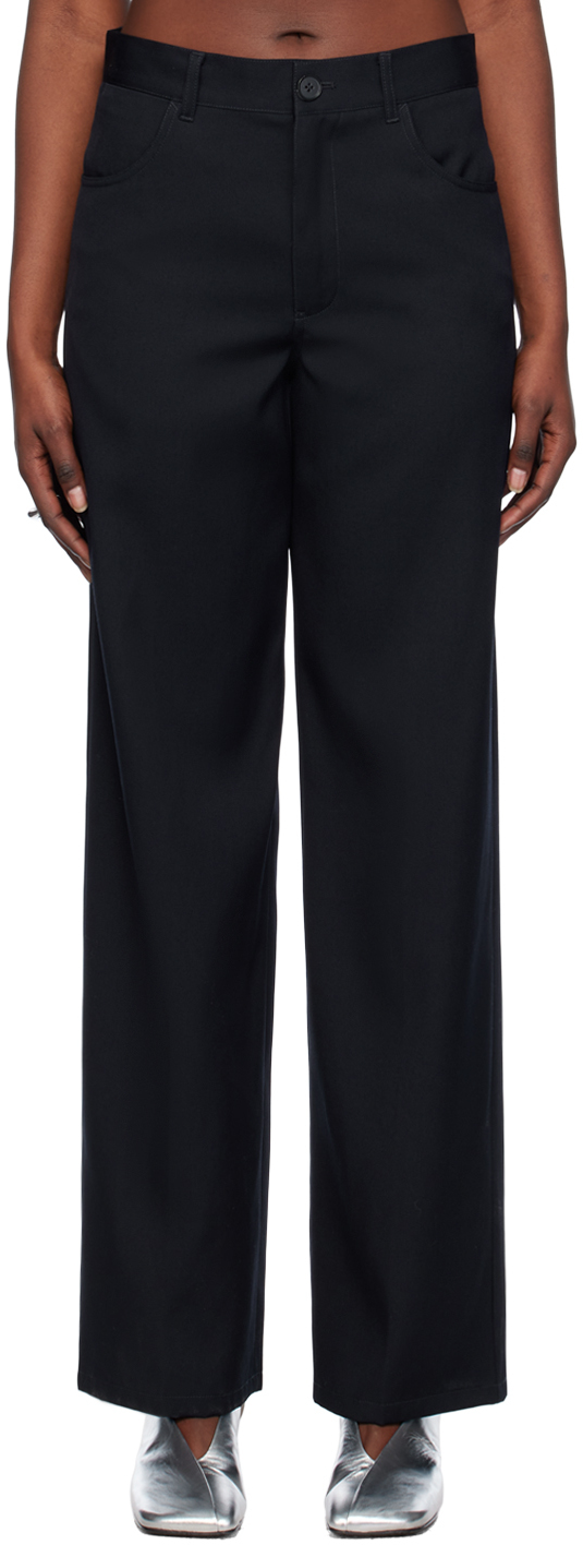 Темно-синие широкие брюки Jil Sander, цвет Navy
