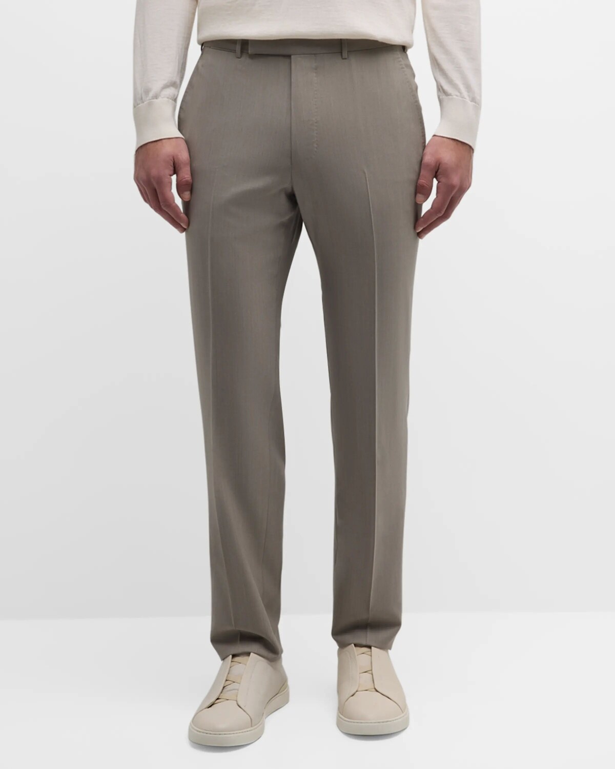 

Мужские брюки из высококачественной шерсти ZEGNA, цвет Medium Brown Solid