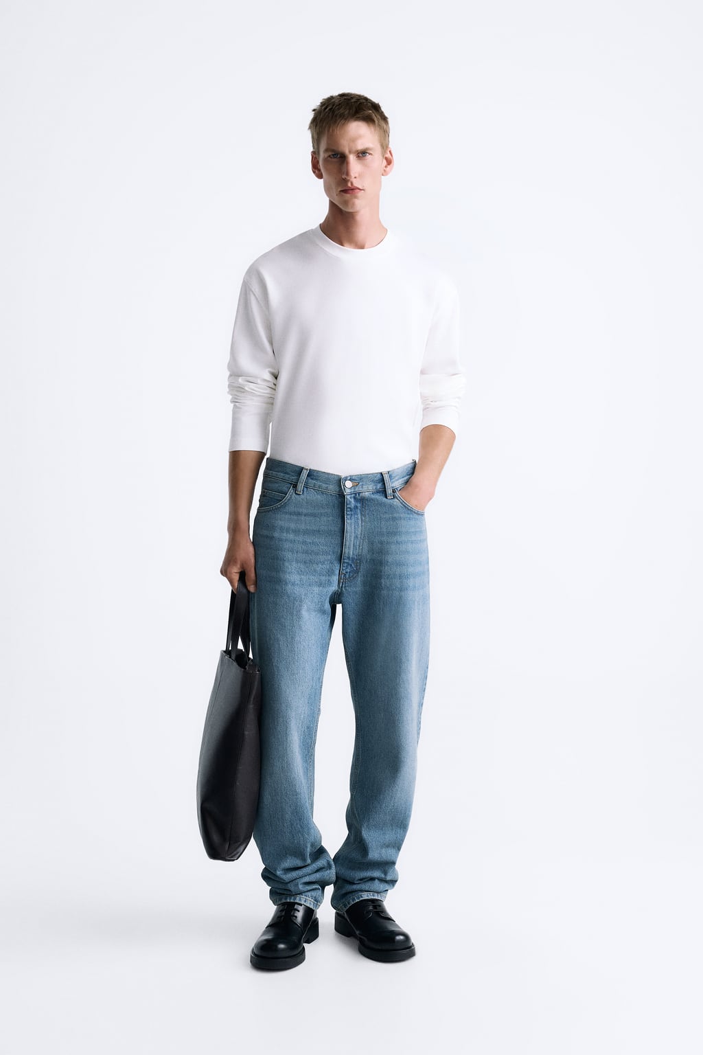 

Футболка с длинным рукавом ZARA, белый