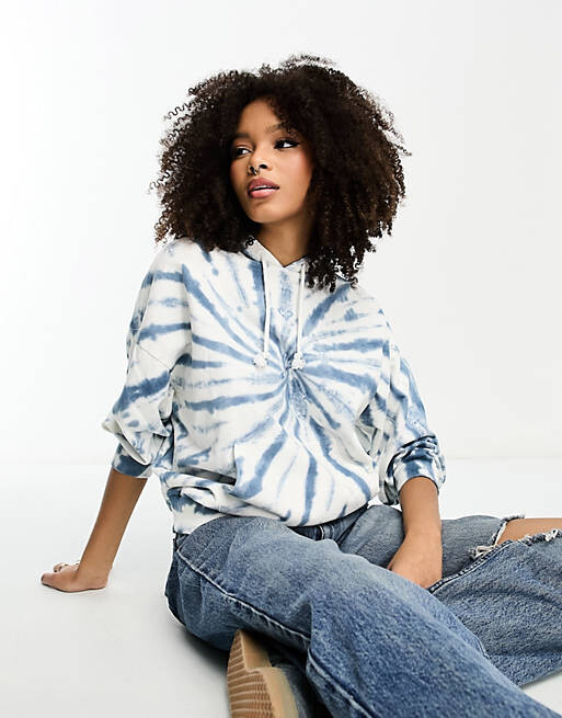 

Толстовка оверсайз размытого синего цвета ASOS DESIGN, Синий
