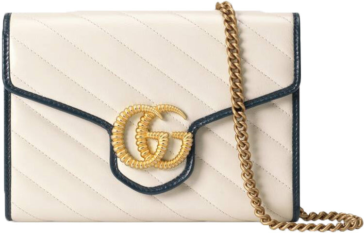 

Мини-сумка GUCCI AW20 GG Marmont, белый/синий