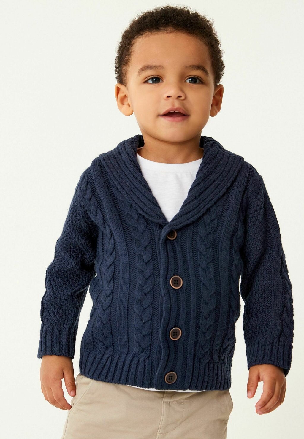 Кардиган SHAWL COLLAR CABLE CARDIGAN Next, цвет navy blue