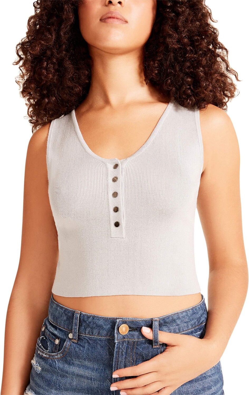 

Свитер Madden Girl Bodycon Cropped Shape Form Sweater Tank, цвет Harbor Mist