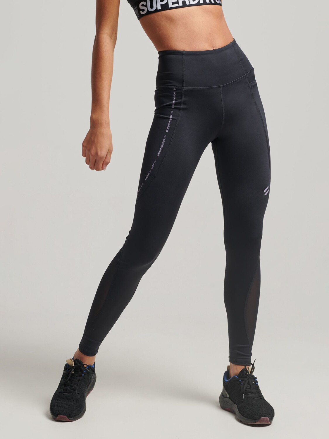 

Леггинсы для спортзала Superdry Active Mesh, черные