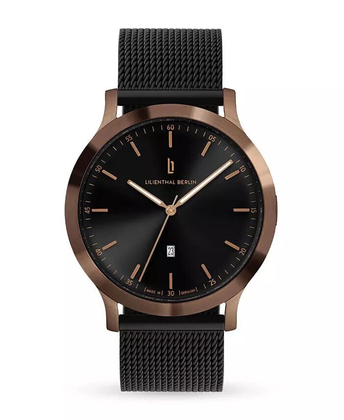 

Мужские часы Huxley Bronze Black Black с сеткой из нержавеющей стали, 40 мм Lilienthal Berlin, черный