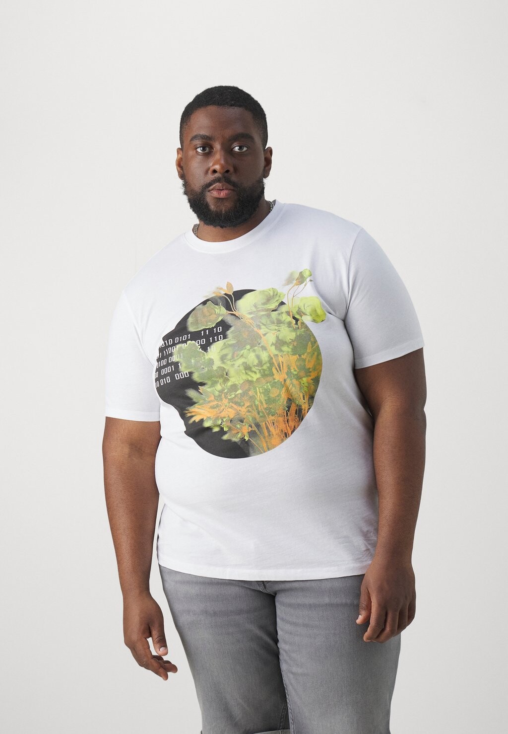 

Футболка с принтом JCOFLORAL TEE CREW NECK Jack & Jones, цвет white
