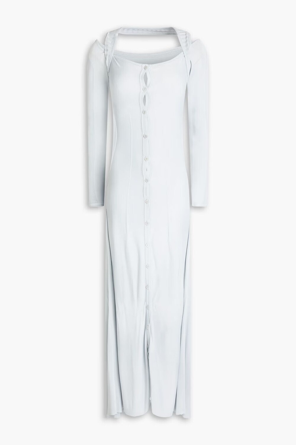 

Трикотажное платье миди с открытыми плечами Jacquemus, голубое небо