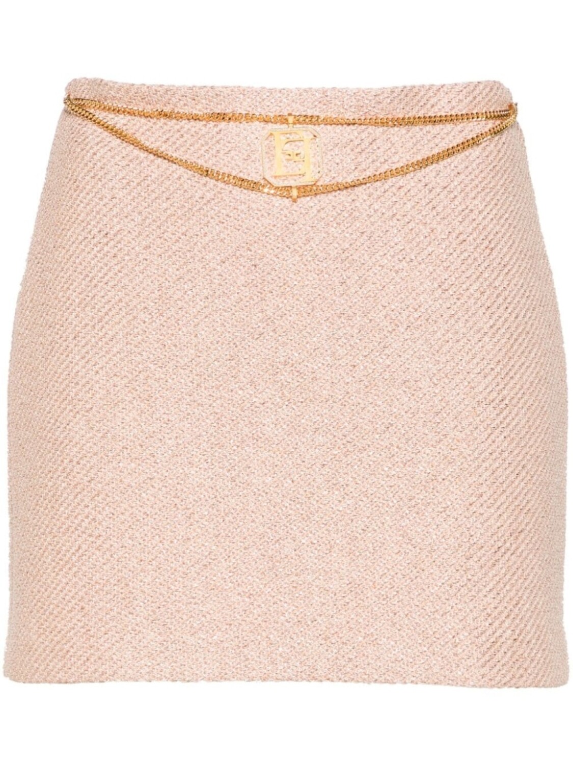 

Elisabetta Franchi мини-юбка из твида с логотипом на поясе, розовый