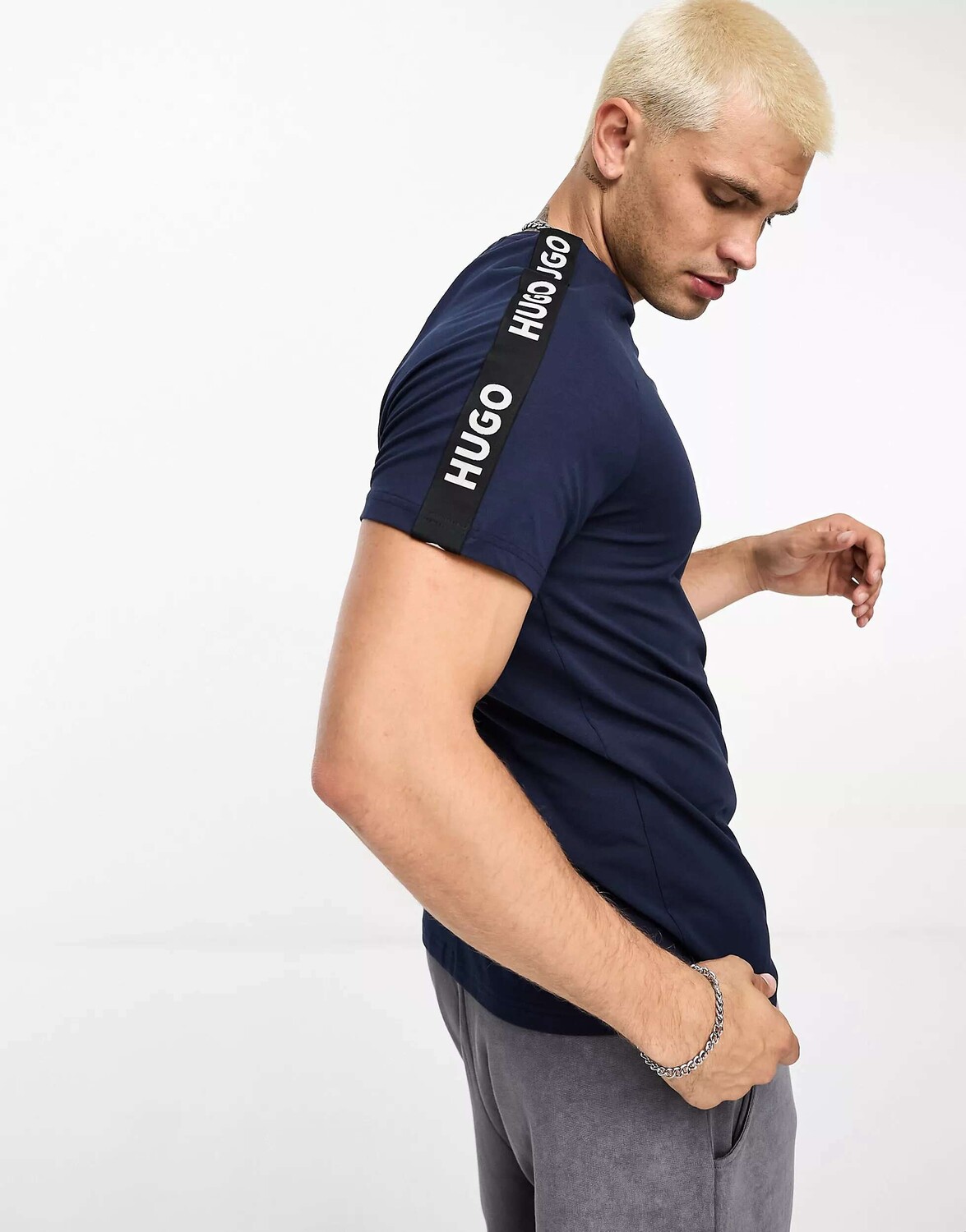 

Синяя спортивная футболка с логотипом Hugo Bodywear, Синий