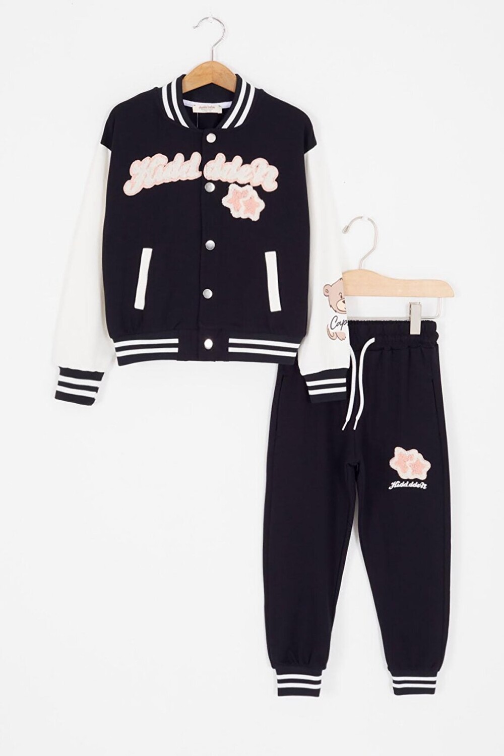

Спортивный костюм для девочек с курткой College College с вышивкой Black Star 16941 Damla Bebe
