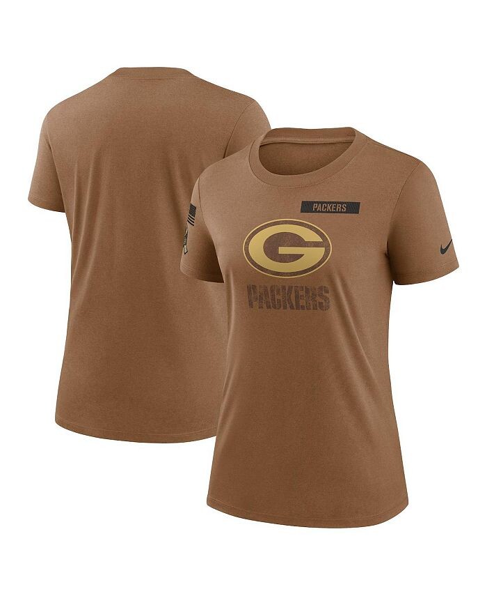 

Женская коричневая футболка Green Bay Packers 2023 Salute to Service Legend Performance Nike, коричневый