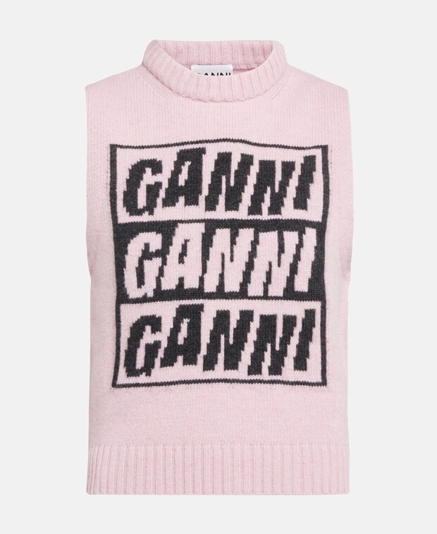 

Шерстяной комбинезон Ganni, розовый