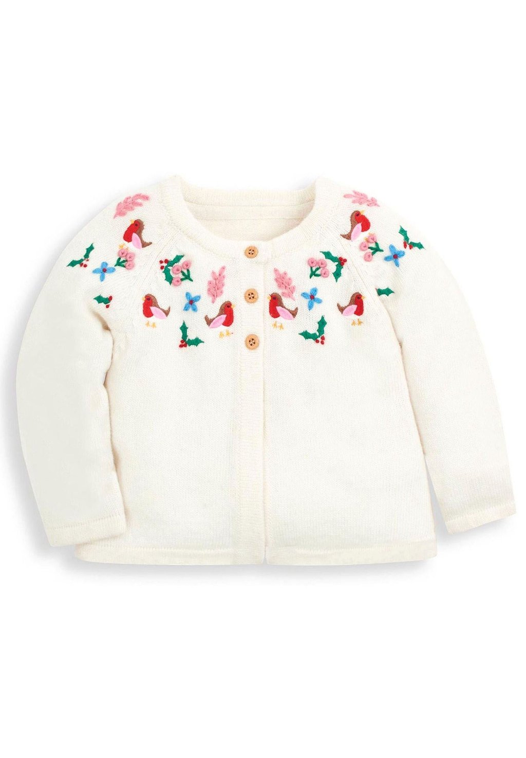 

Кардиган Christmas Embroidered JoJo Maman Bébé, цвет cream