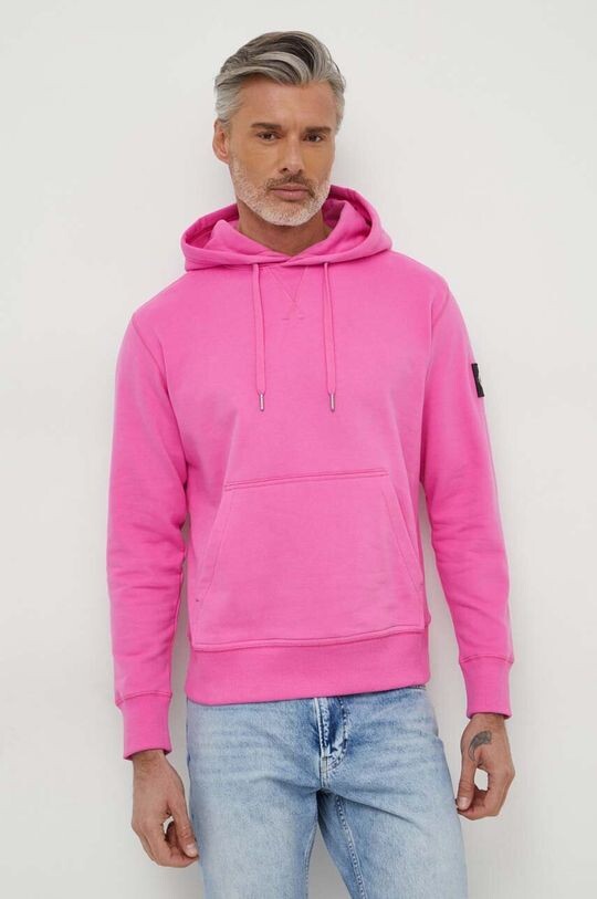 

Хлопковая толстовка Calvin Klein Jeans, розовый