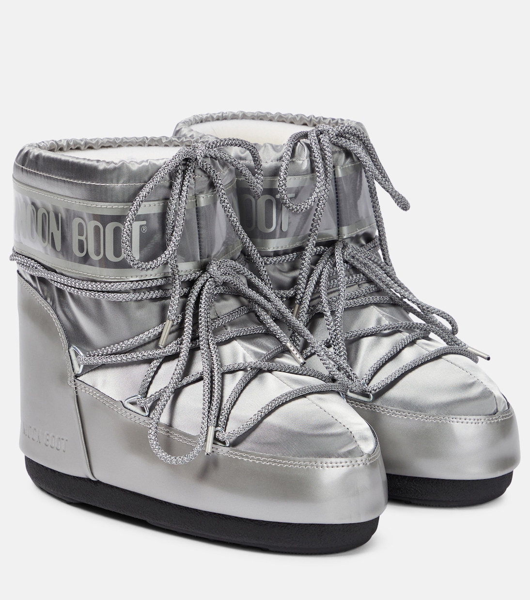 Зимние ботинки icon с эффектом металлик Moon Boot, серебро