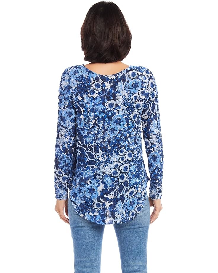 

Топ Karen Kane Long Sleeve Shirttail Top, цвет Print