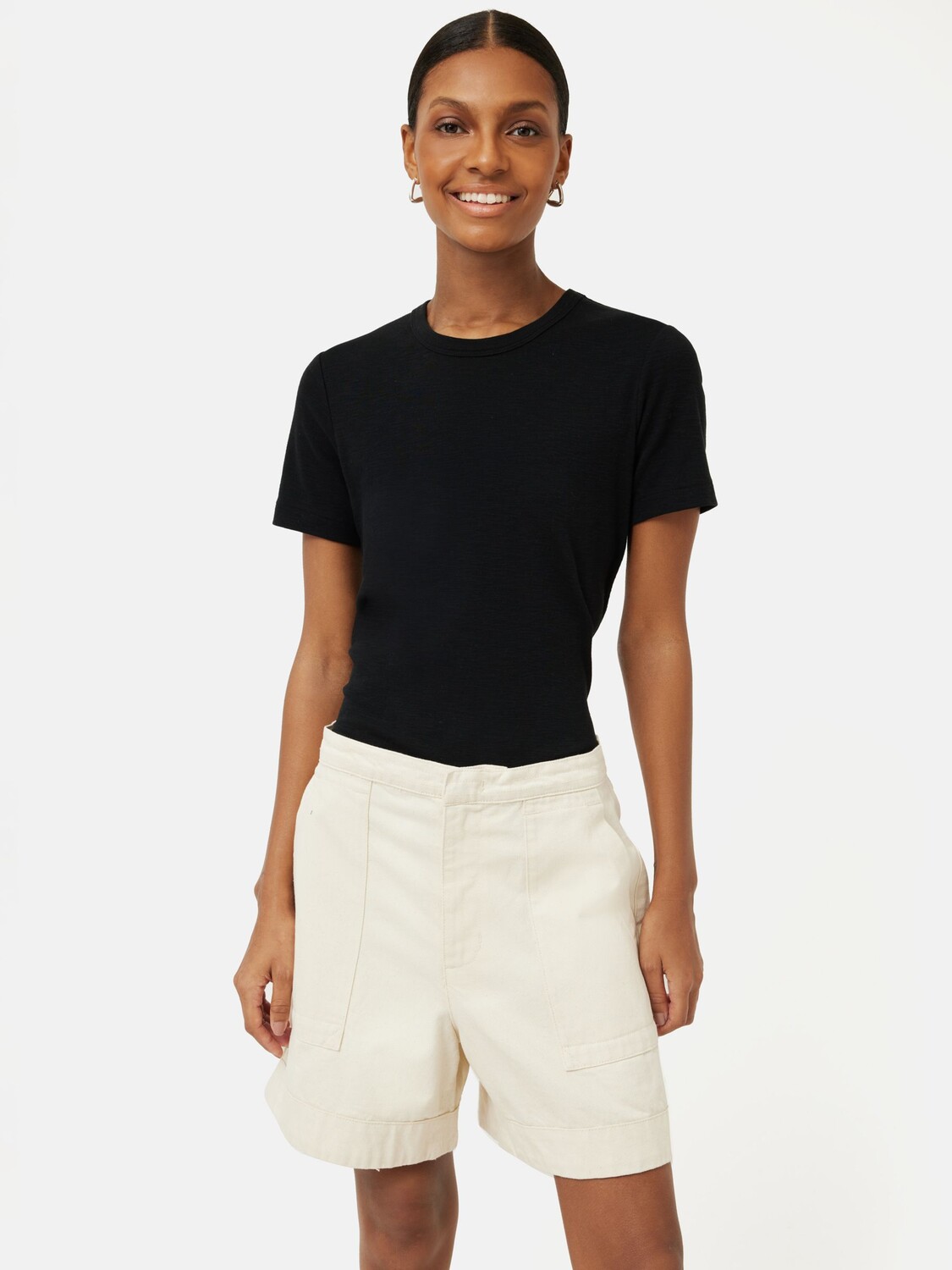 

Футболка Jigsaw Cotton Luxe с короткими рукавами, черная, Черный