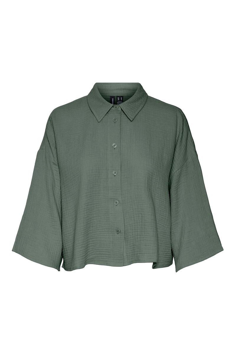 Укороченная рубашка из хлопка Vero Moda, зеленый