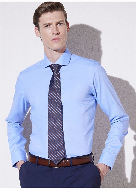 Синяя мужская итальянская рубашка с воротником с воротником Brooks Brothers