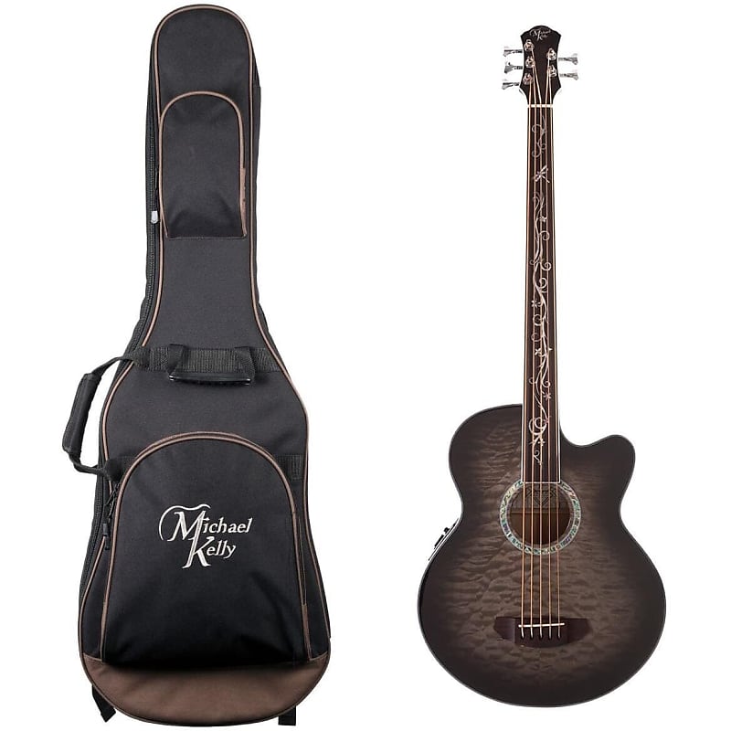 

Басс гитара Michael Kelly Dragonfly 5 Acoustic-Electric Bass Guitar, 5-String, Pau Ferro Fretless Fingerboard, Java, with Gig Bag