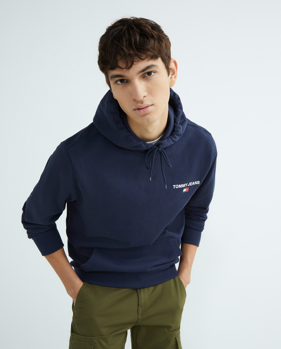 

Мужская толстовка с капюшоном и принтом на спине Tommy Jeans, темно-синий