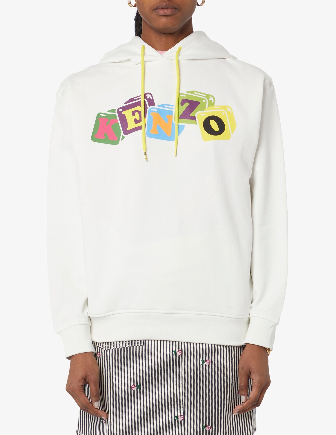 

Хлопковая толстовка с капюшоном Kenzo, белый