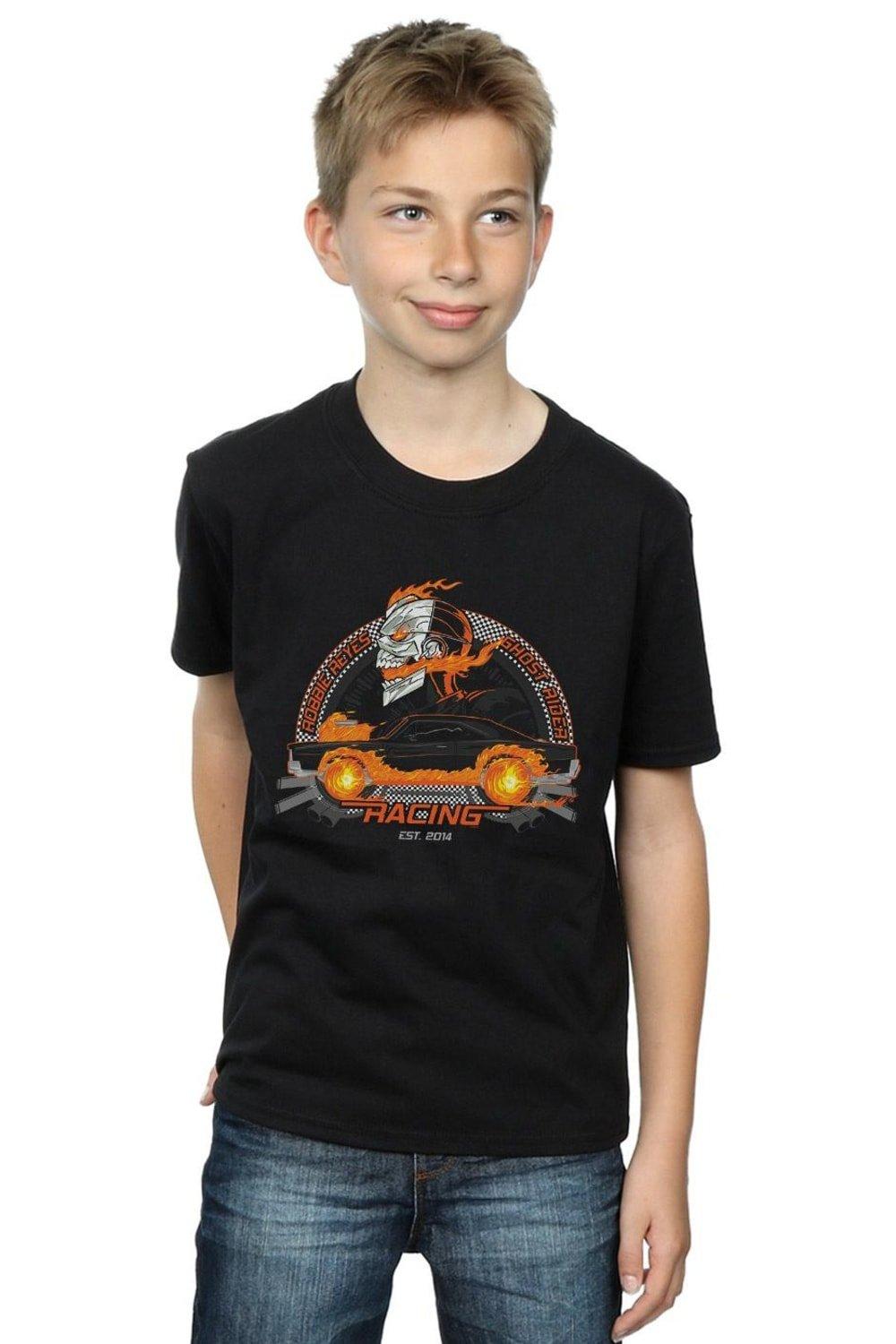Гоночная футболка Ghost Rider Robbie Reyes Marvel, черный