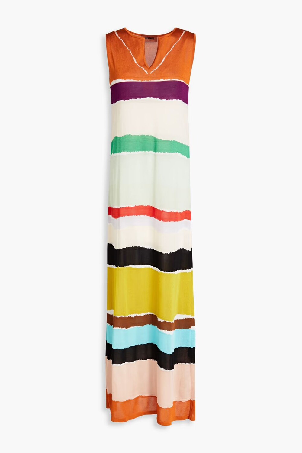 

Платье макси из смесового шелка с принтом Missoni, многоцветный