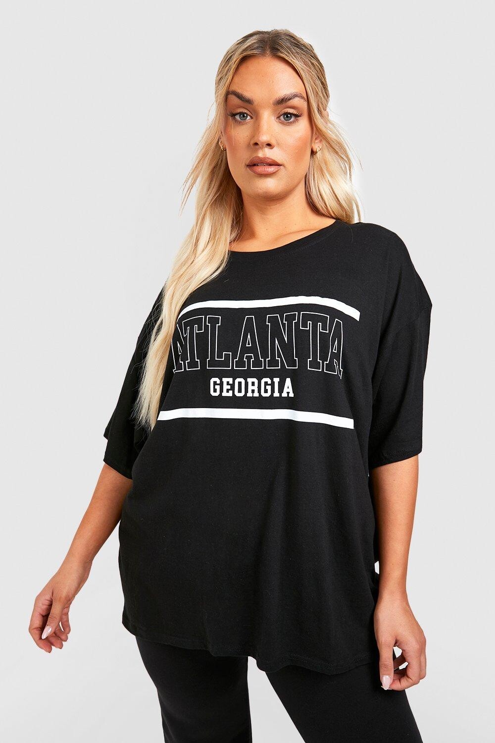 

Плюс размерная футболка Atlanta boohoo, черный