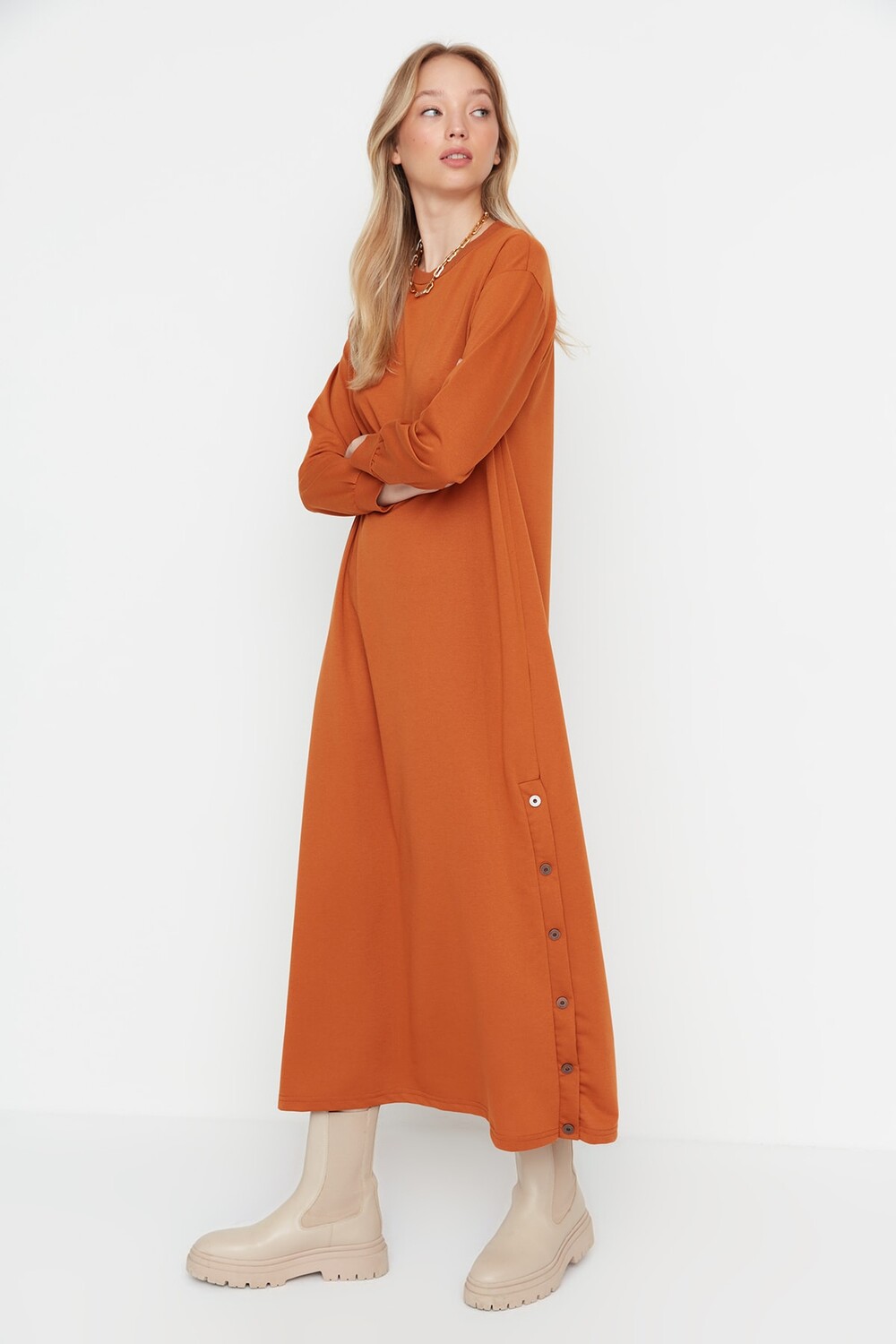 

Платье - Красное - А-силуэт Trendyol Modest, красный
