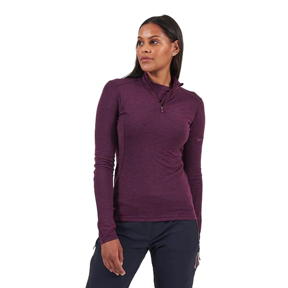 

Спортивный топ Montane Primino 220 Zip Neck, фиолетовый