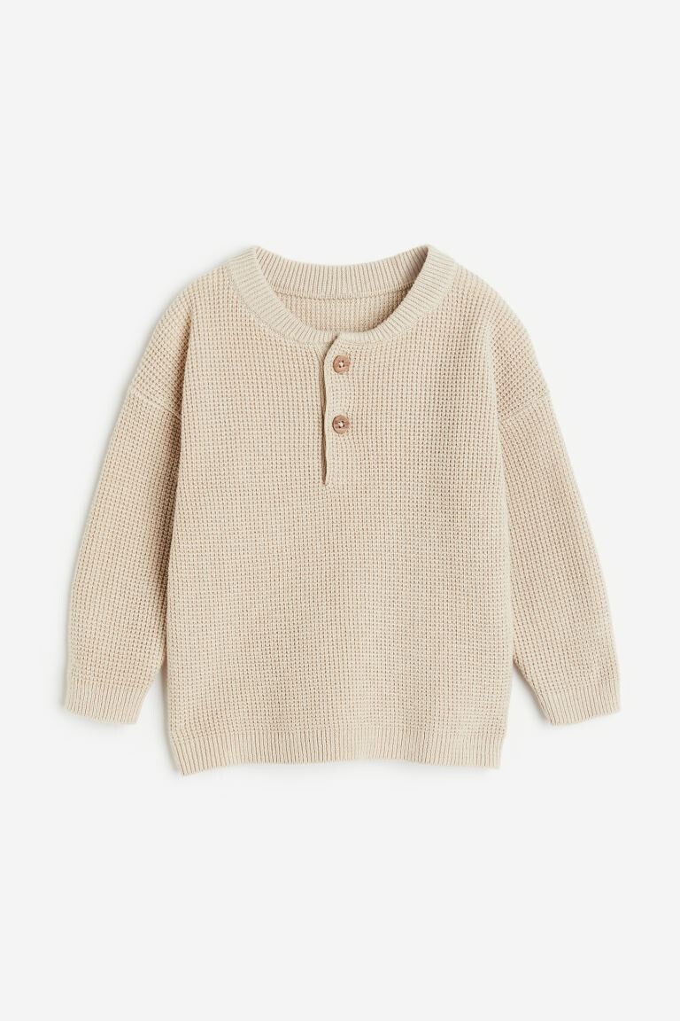 

Вязаный топ с круглым вырезом в сотовом стиле H&M