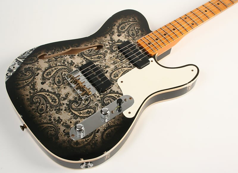 

Электрогитара Fender Custom Shop Limited Edition Dual P90 Tele Relic Maple Neck Black Paisley CZ560143