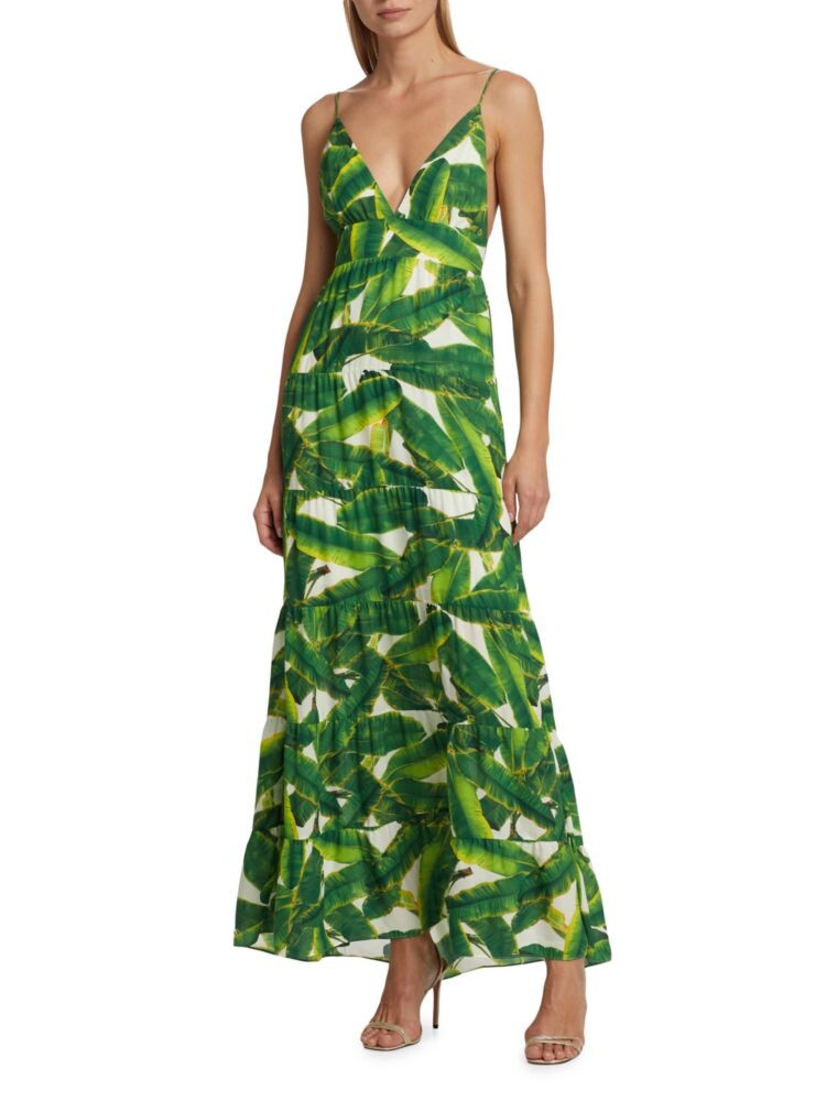

Платье макси Karolina с завязкой на спине Alice + Olivia, цвет Green Multicolor