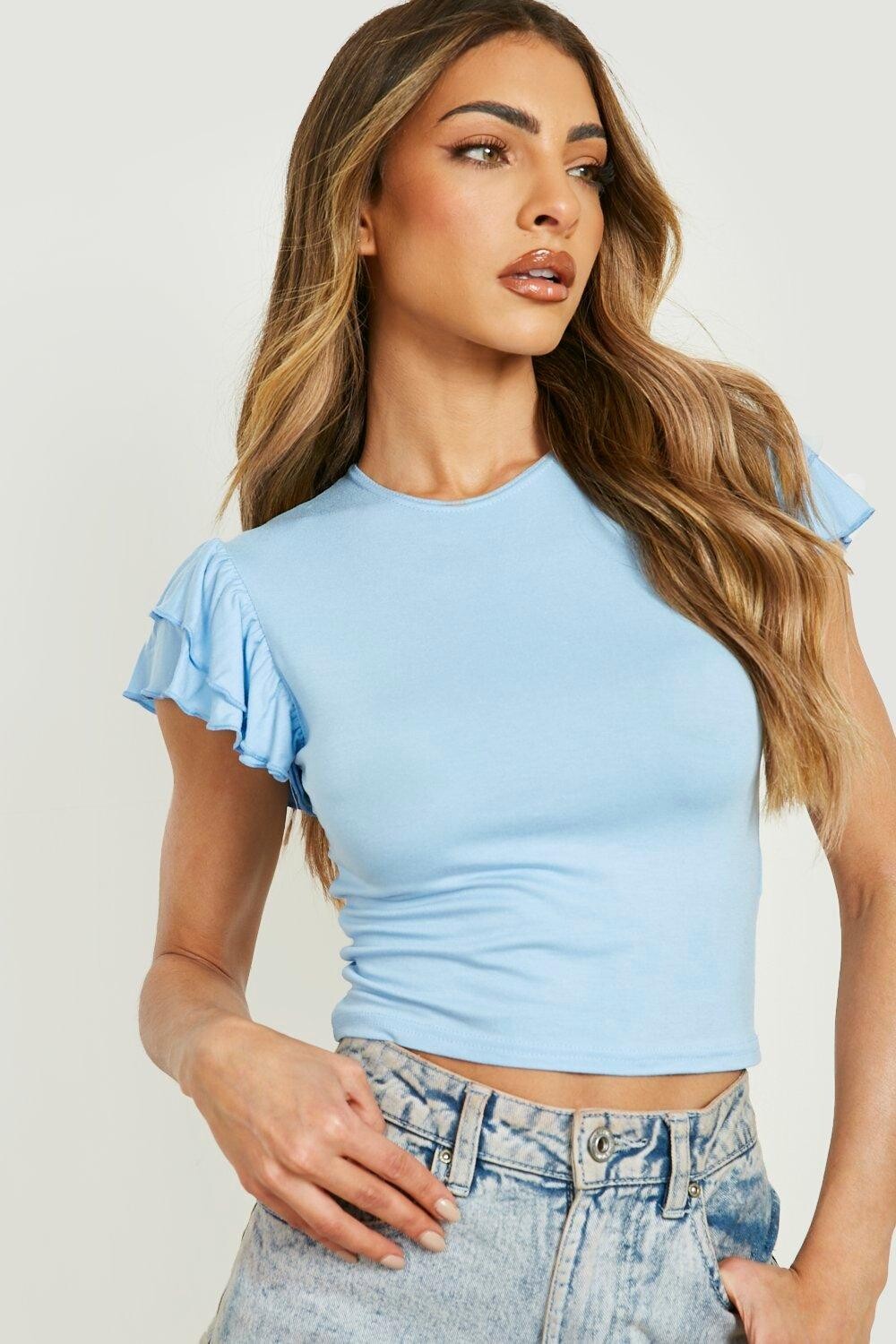 

Футболка с короткими рукавами Boohoo, синий