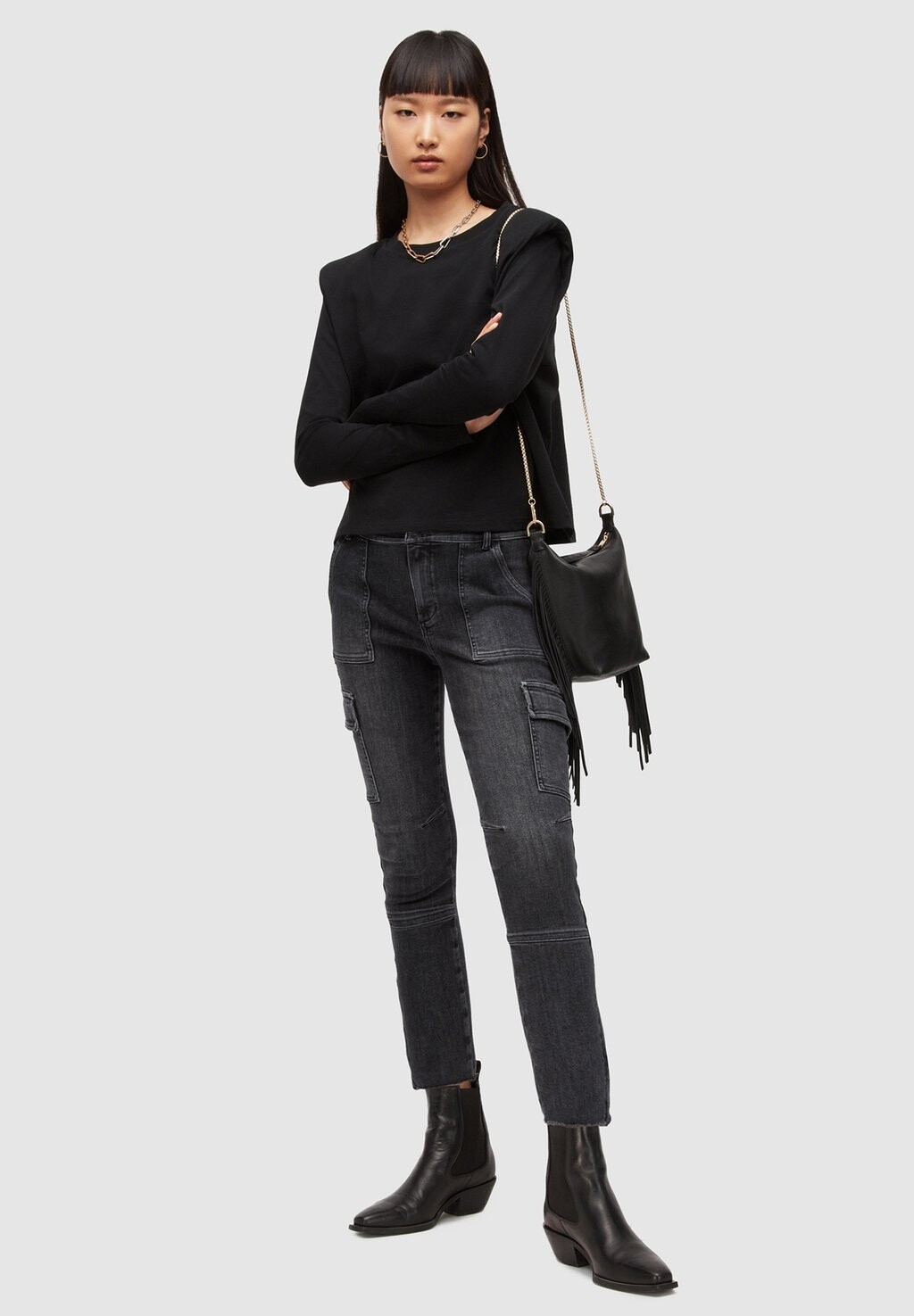 

Джинсы облегающие DURAN AllSaints, черный