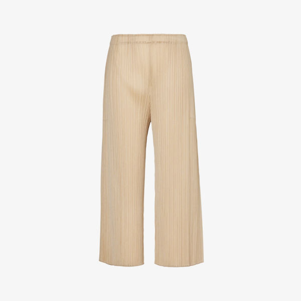 

Трикотажные брюки August прямого кроя со средней посадкой Pleats Please Issey Miyake, бежевый