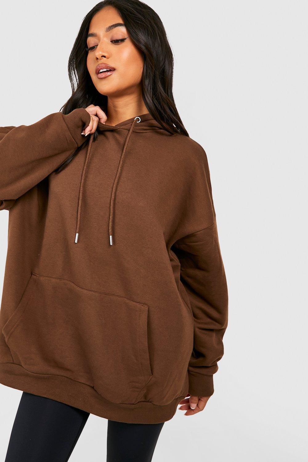 

Худи petite basic оверсайз Boohoo, шоколадный