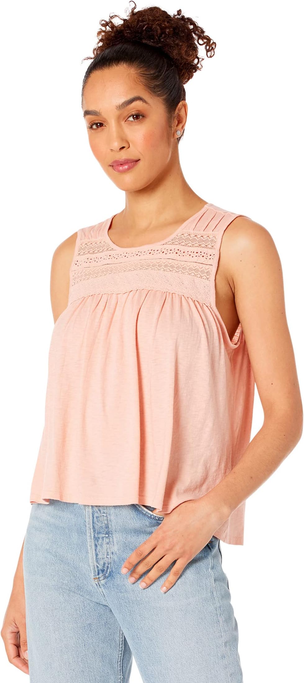 

Топ Lucky Brand Lace Trim Tank, цвет Pale Mauve