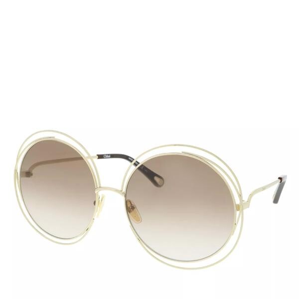 

Солнцезащитные очки carlina oversized round metal sunglasses gold-gold-brown Chloé, желтый