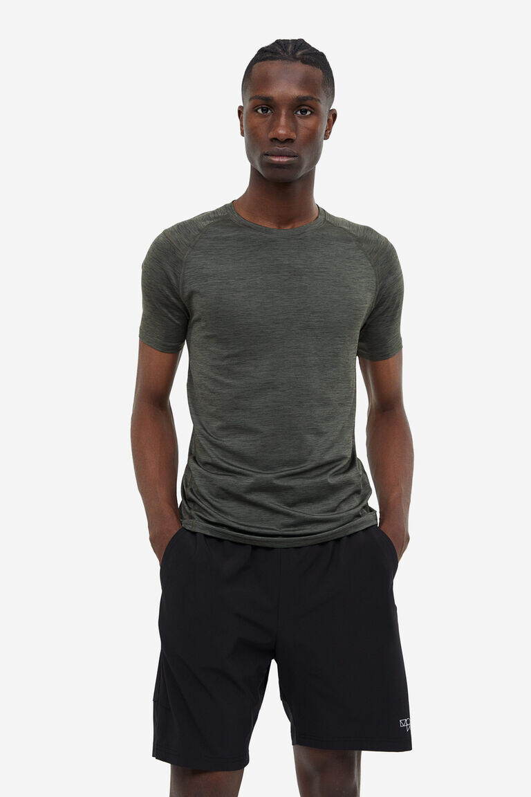 

Тренировочная футболка drymove muscle fit pro H&M, хаки